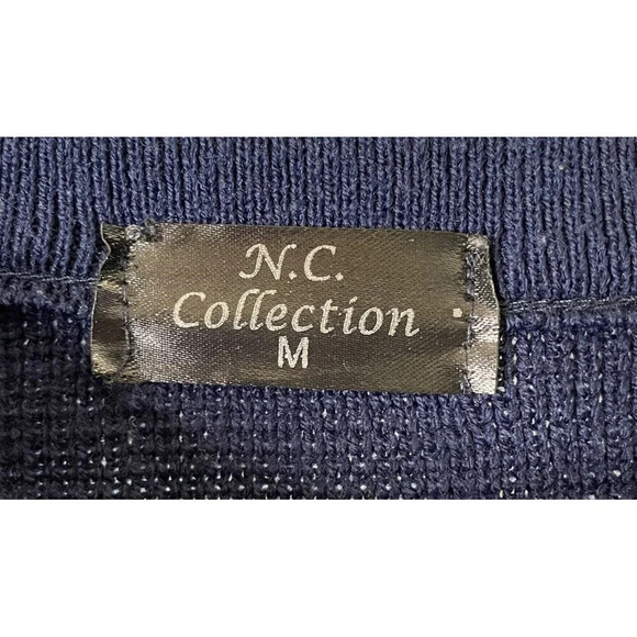 N.C. Collection Ugly Merry Christmas Holiday Sweater Santa Reindeer Medium Knit - Picture 6 of 8